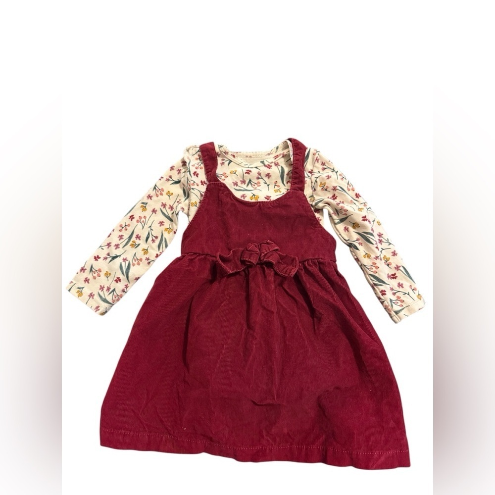 Carter's Maroon and Floral Casual Dress